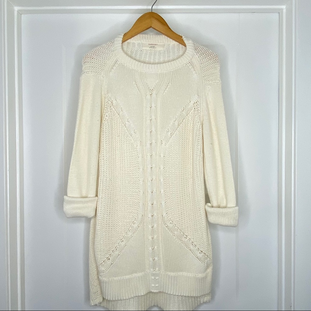 Zara Chunky Cable Knit Sweater Sz | Medium - Picture 2 of 7